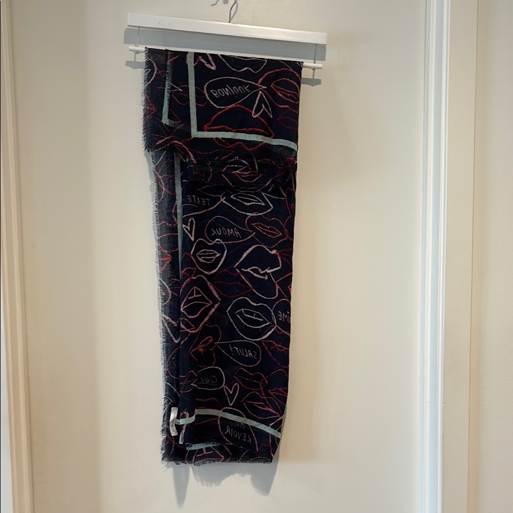 BCBG Scarf with Pink Swirling Pattern